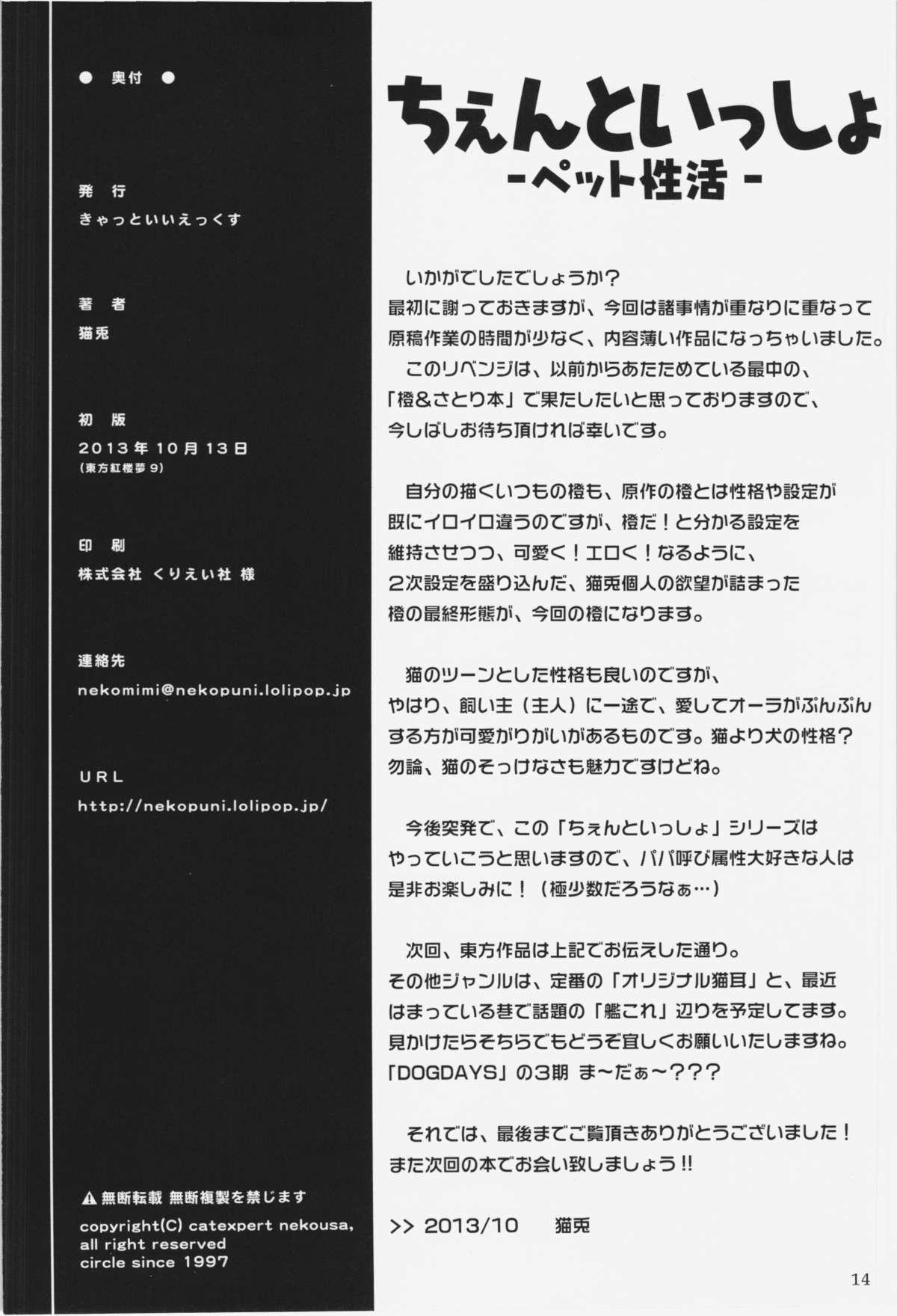 Moreno Chen to Issho - Touhou project Pelada - Page 14