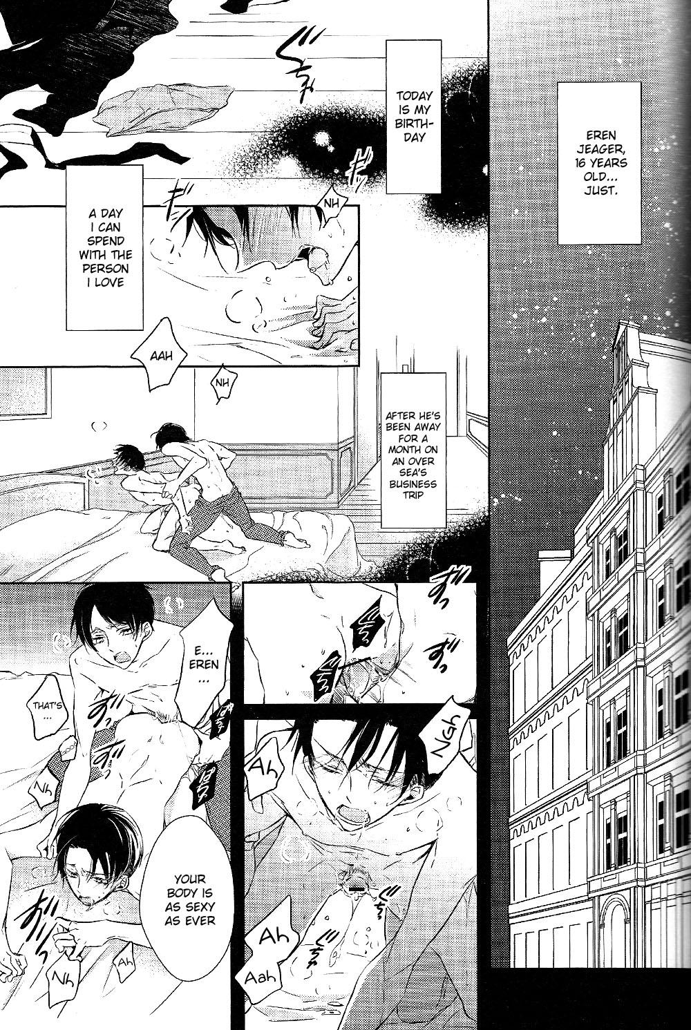 Girls Getting Fucked Binbou Levi to Bonbon Eren - Shingeki no kyojin Mature - Page 4