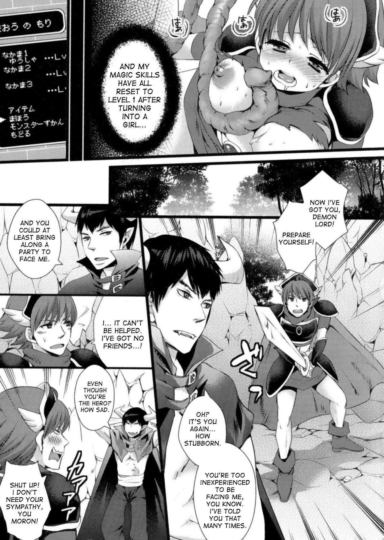 Gay Bondage [Shinogiri Zun] Magical Yuusha-chan Ganbaru! | Try Your Best, Magical Hero-chan! (Nyotaika Dynamites! 2) [English] [desudesu] Bear - Page 5