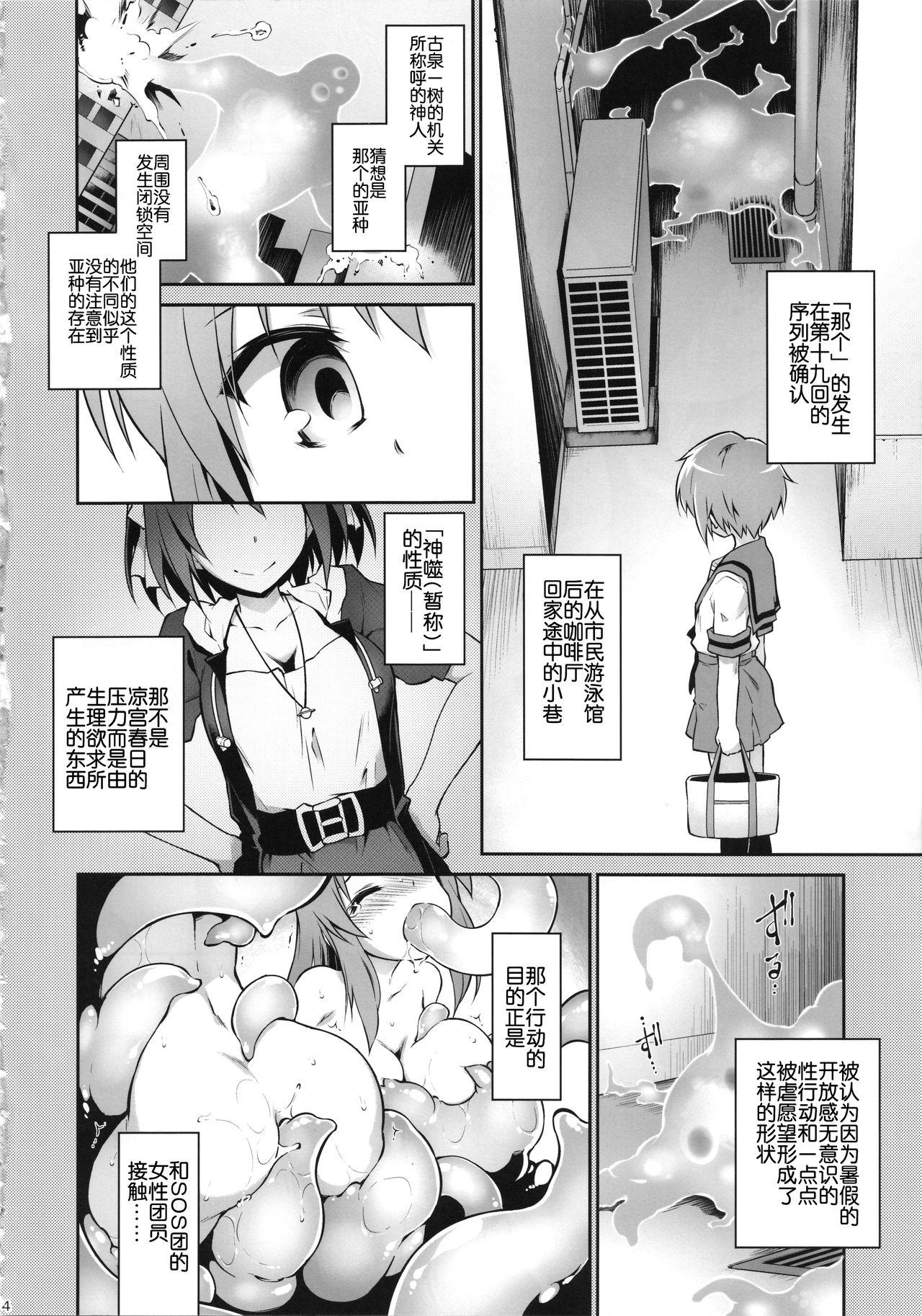 Femboy Ruiseki Kairaku Jouhougun - The melancholy of haruhi suzumiya Lady - Page 3