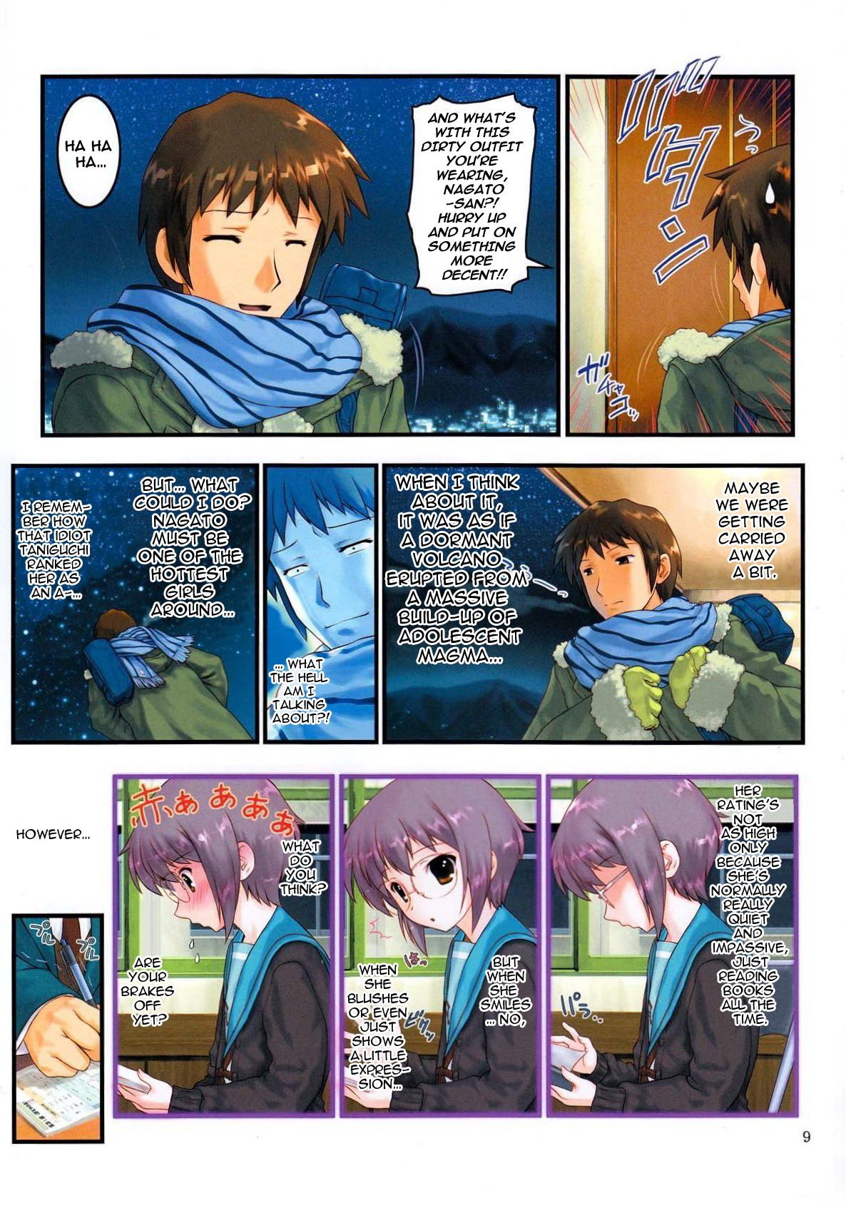 Nipples Shoushitsu Nagato no Shiawase 2 - The melancholy of haruhi suzumiya Stepson - Page 9